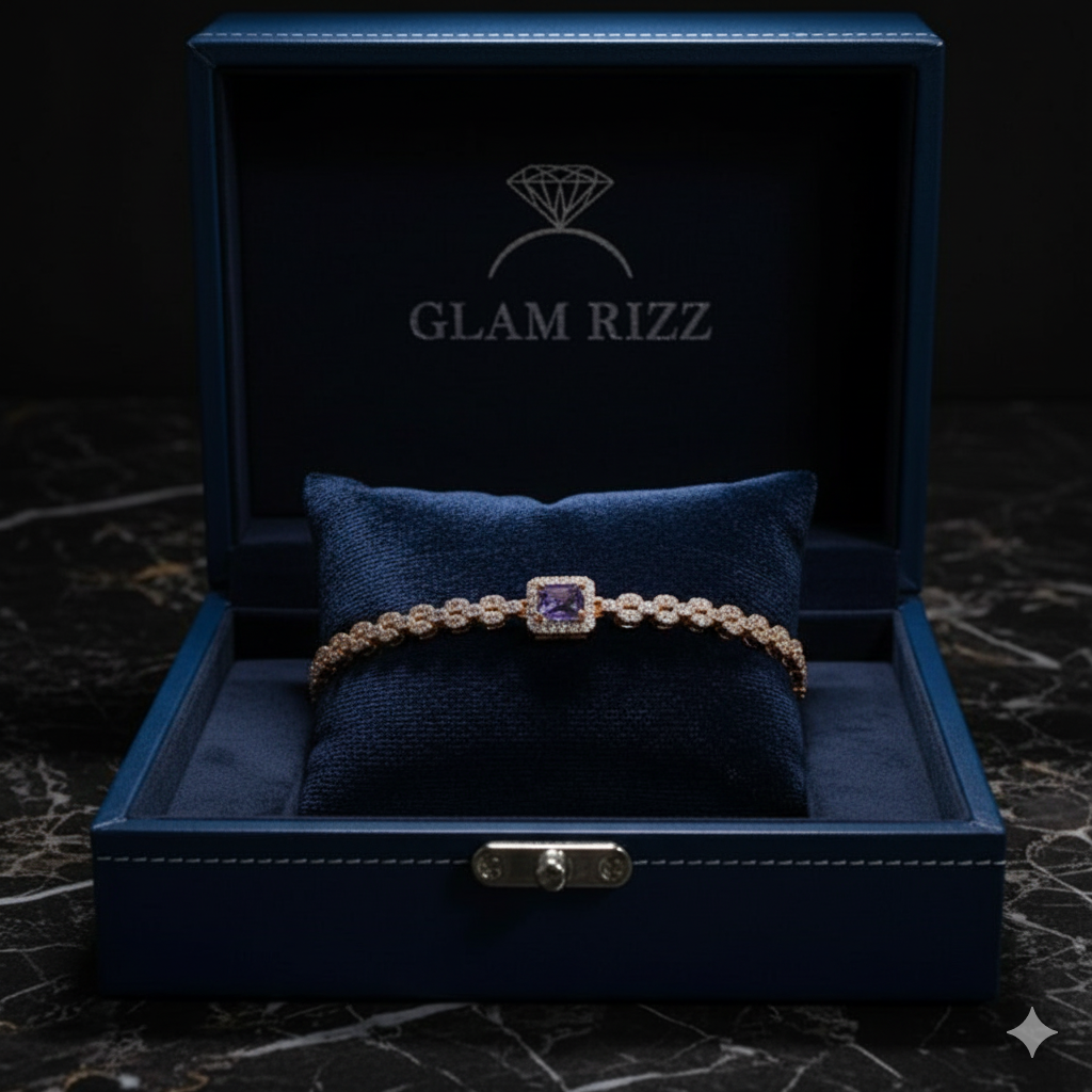 π« Premium Golden Diamond Bracelet + Surprised Matching Ring for Women/Girls π«