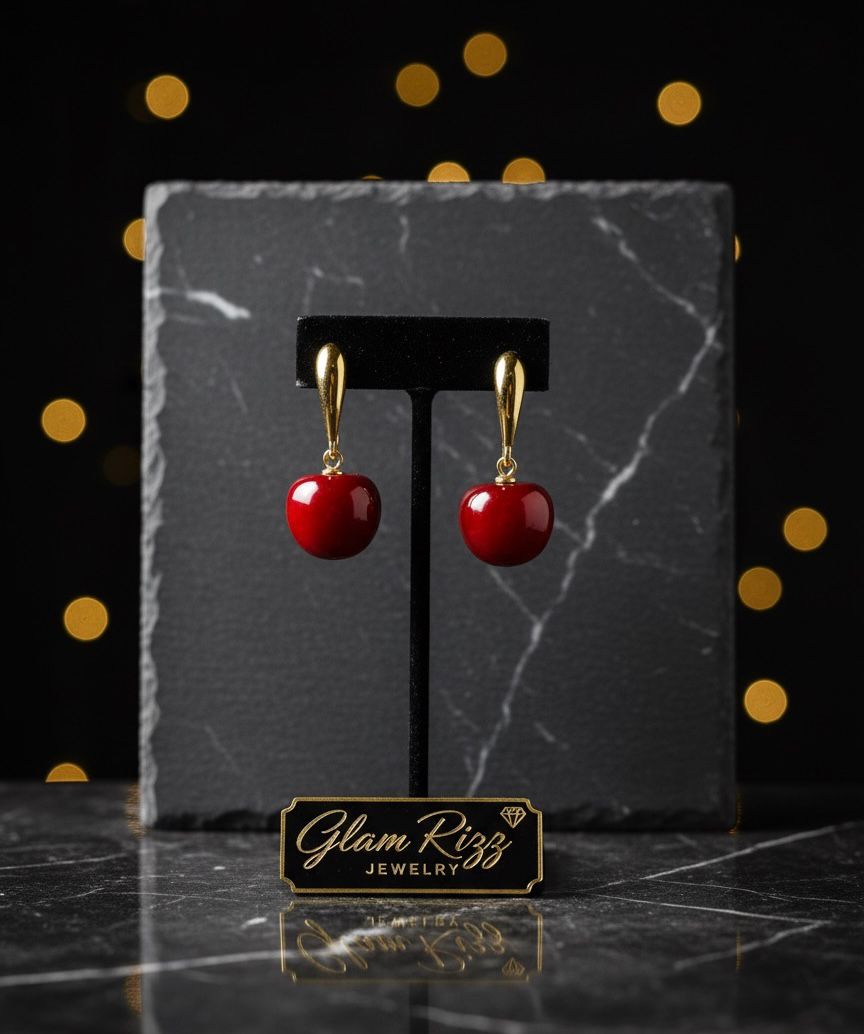 π« Premium Red Cherry Shaped Earrings for Women/Girls π«
