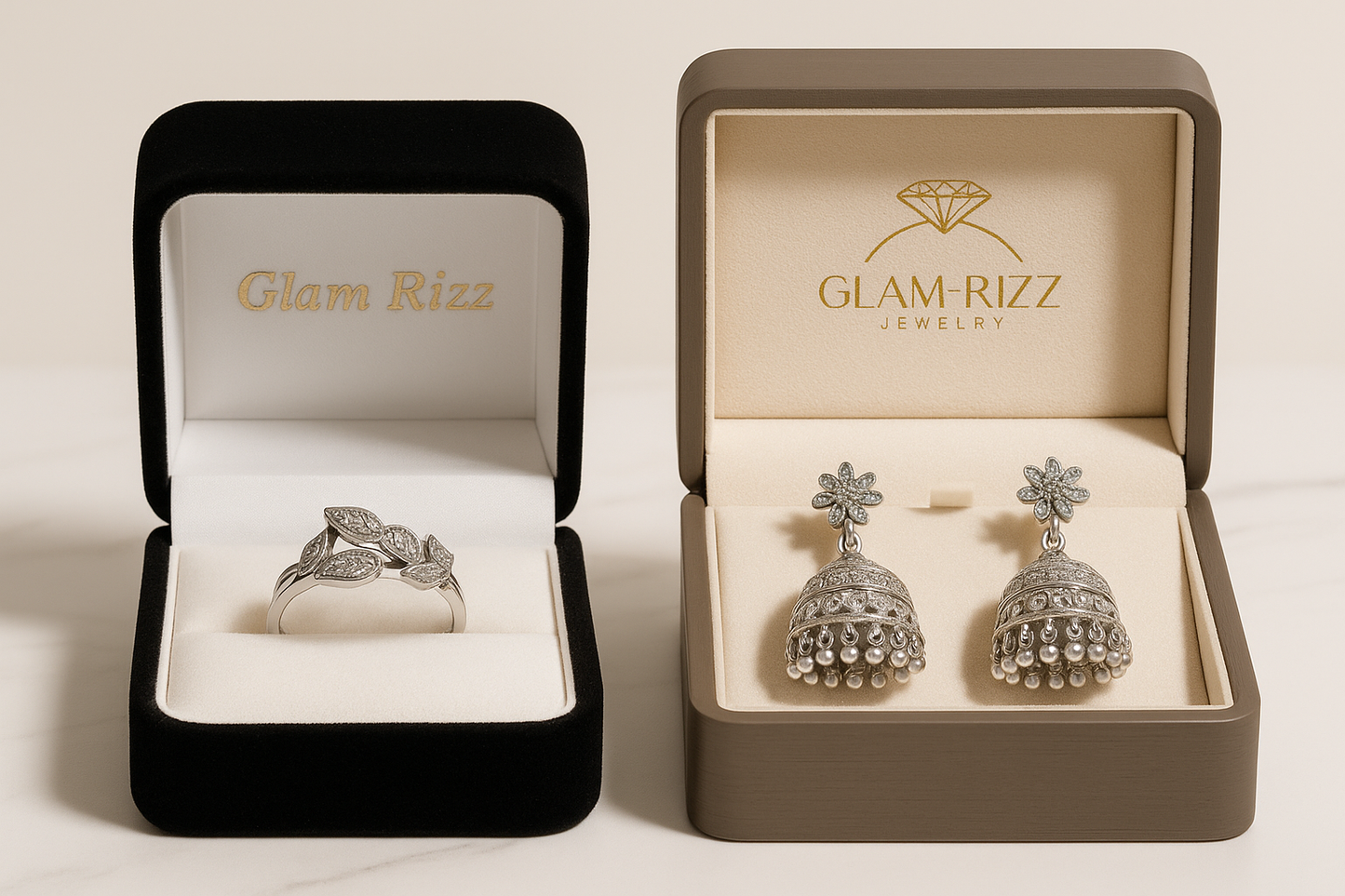 💫Buy 1 Premium Eternal Silver Elegance Duo Jhumky Get 1 Adjustable Ring for Women/Girls 💫