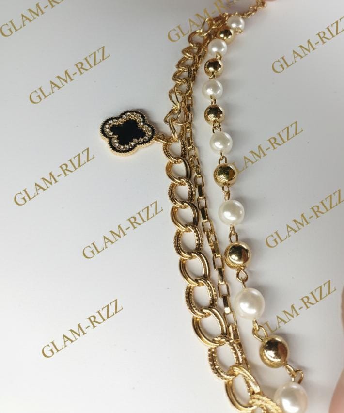 💫 Premium Gold Bracelet with Pearls for Women 💫