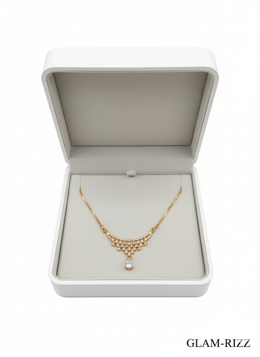 💫 Premium Diamond Golden Necklace for Women/Girls 💫