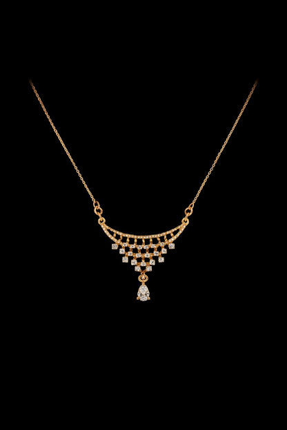💫 Premium Diamond Golden Necklace for Women/Girls 💫