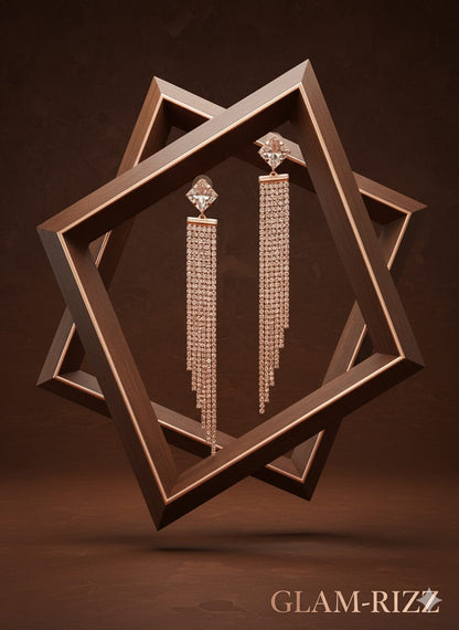 💫 Premium Rose Gold Chandelier Earrings for Women 💫