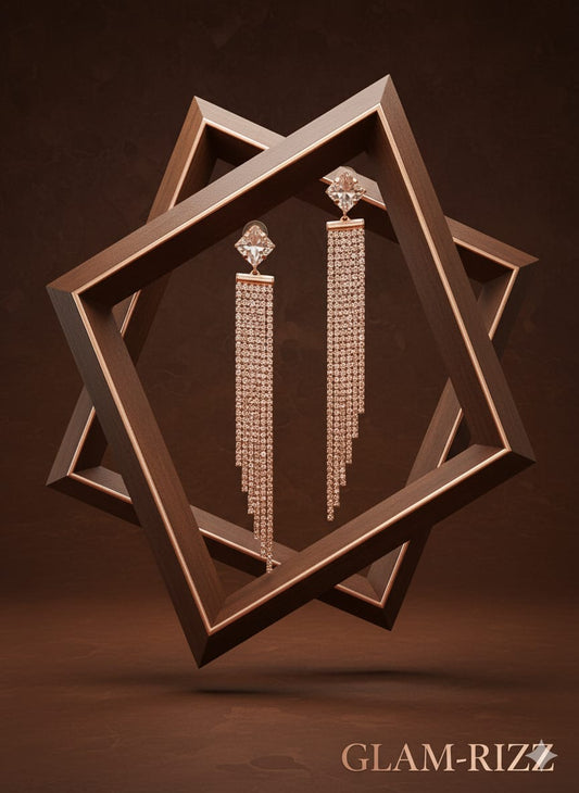 💫 Premium Rose Gold Chandelier Earrings for Women 💫