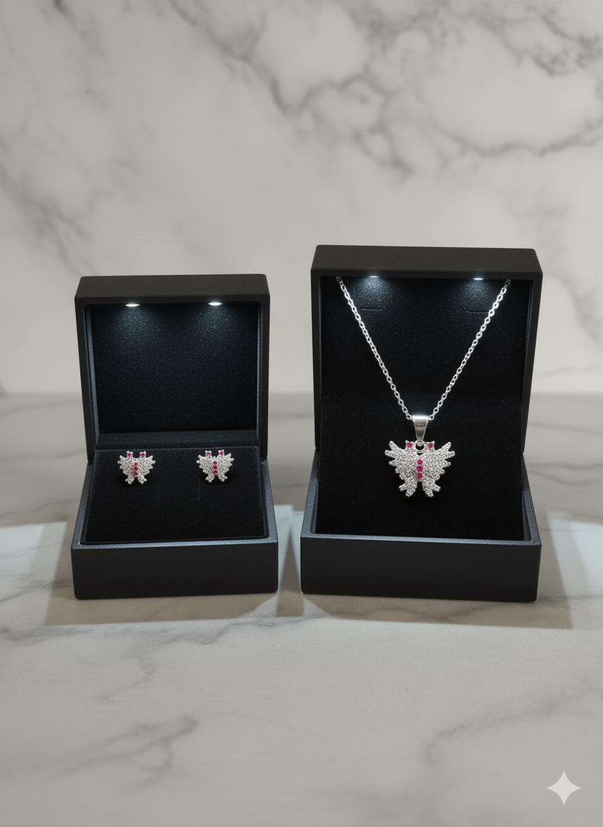 💫 Premium Silver Necklace & Tops with 🦋 Butterfly Pendant for Women 💫