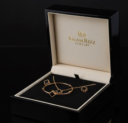 💫 Exclusive High Quality Ultra Luxury Set of Black Stone (Tops, Necklace & Kara) for Women 💫