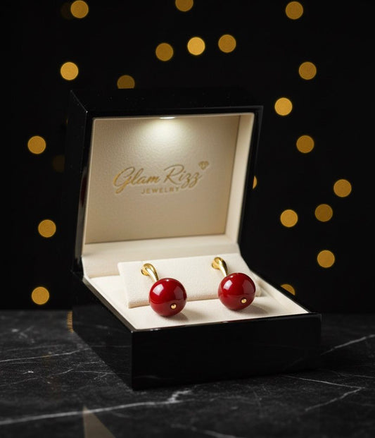 💫 Premium Red Cherry Shaped Earrings for Women/Girls 💫