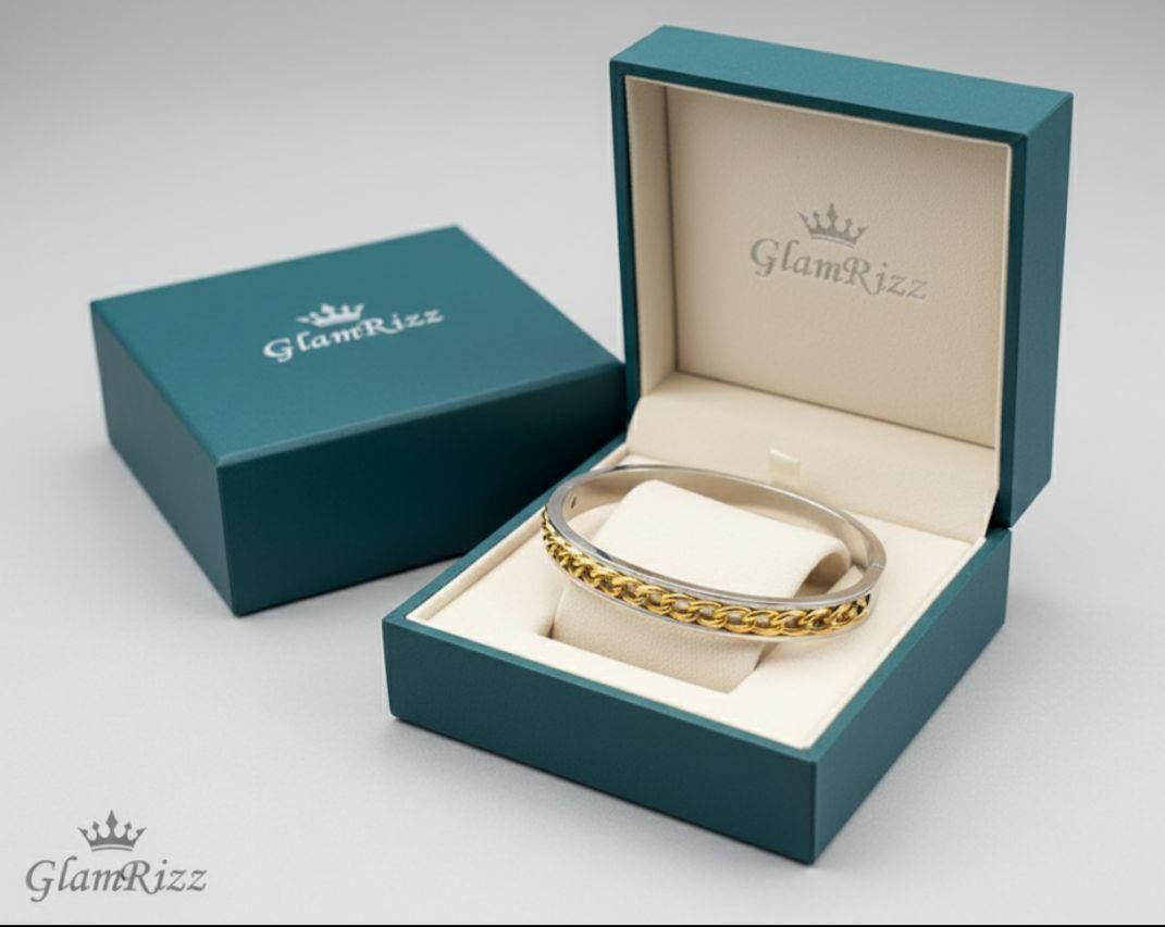 💫 Premium 100% Stainless Steel Bracelet With Chain for Boys 💫