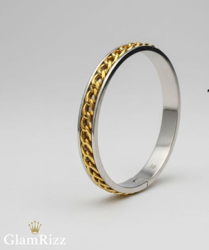 💫 Premium 100% Stainless Steel Bracelet With Chain for Boys 💫