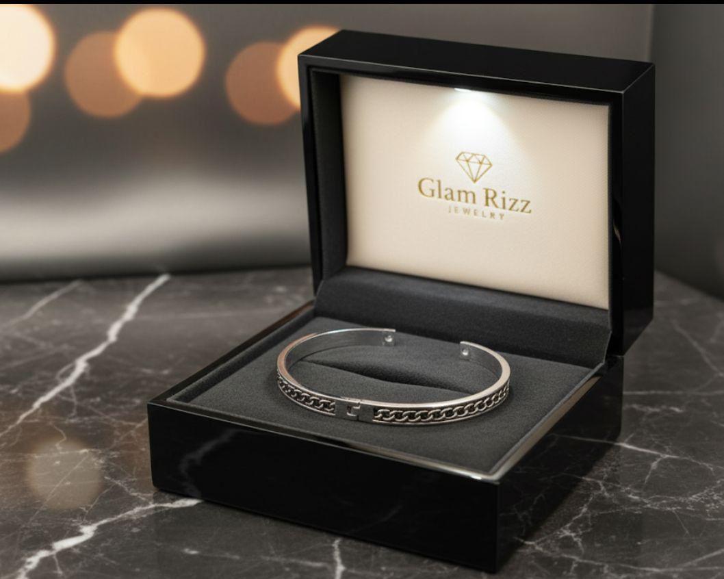 💫 Premium 100% Stainless Steel Bracelet With Chain for Boys 💫