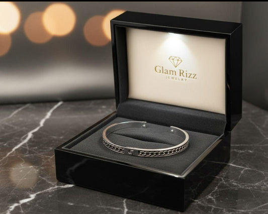 💫 Premium 100% Stainless Steel Bracelet With Chain for Boys 💫