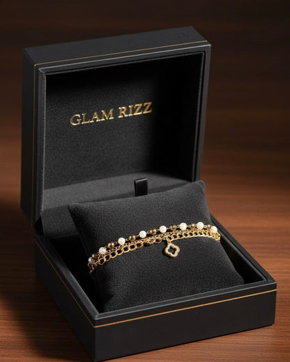 💫 Premium Gold Bracelet with Pearls for Women 💫