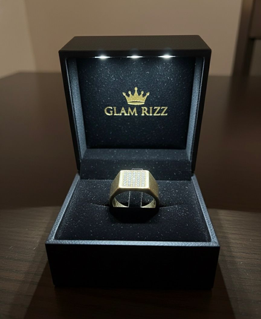 💫 Premium Stainless-Steel Ring with Silver Diamonds for Men 💫