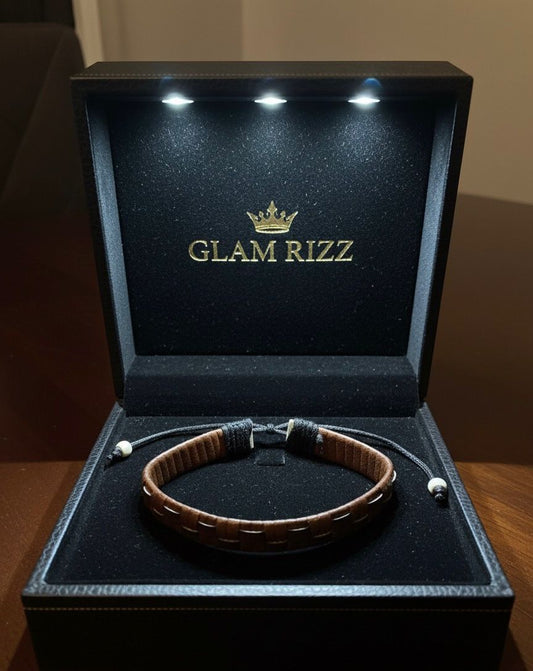 💫 Premium Brown Leather Bracelet & 100% Stainless Golden Ring💫