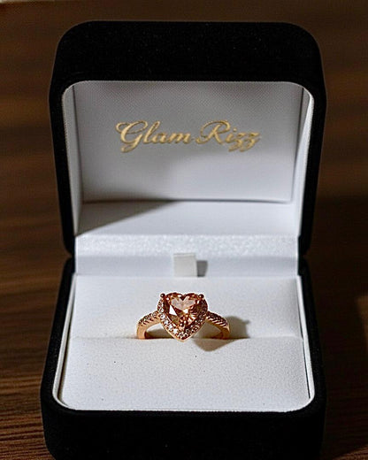 💫Buy 1 Premium Luxury Light Peach Earrings Get 1  Ruby Light Peach  Heart Stone Adjustable Ring 💫