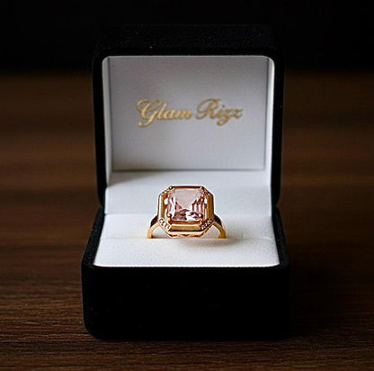 💫Buy 1 Premium Bracelet with Flower Shaped Pendant Get 1 Adjustable Pink Gemstone Ring for Women/Girls 💫